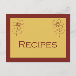 Rezeptkarte in Rostrot und Beige Postkarte