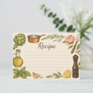 Rezeptkarte mit toskanischem Akzent
