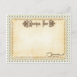 Rezeptkarten, die Großmutter in alter Zeit aussieh Postkarte