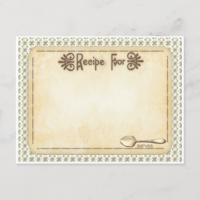 Rezeptkarten, die Großmutter in der alten Zeit aus Postkarte (Vorderseite)