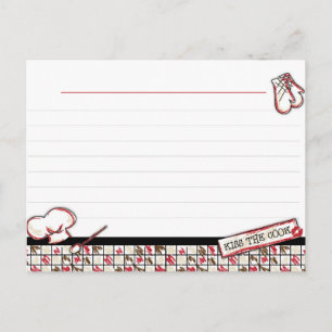 Rezeptkarten. Kuss der Koch Postkarte