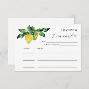 Rezeptkarten Wasserfarben Zitronen Einladung