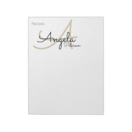Rezeptnotizen des mit Monogramm Koch Notizblock