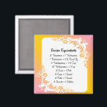 Rezeptoräquivalent Pastel Floral Kühlschrankmagnet Magnet<br><div class="desc">Finden Sie Rezepte Messäquivalente mit dieser Liste von gemeinsamen Messäquivalenten für Hilfe Backen und Kochen in der Küche. In pretry Pastellpinken und Orangen mit einfachem Blumenmuster,  von MomsRetro</div>