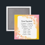 Rezeptoräquivalent Pastel Floral Kühlschrankmagnet Magnet<br><div class="desc">Finden Sie Rezepte Messäquivalente mit dieser Liste von gemeinsamen Messäquivalenten für Hilfe Backen und Kochen in der Küche. In pretry Pastellpinken und Orangen mit einfachem Blumenmuster,  von MomsRetro</div>