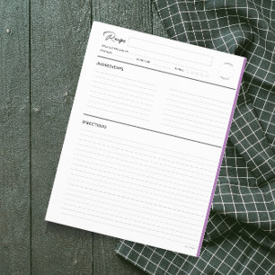 Rezeptseiten in Lila Form