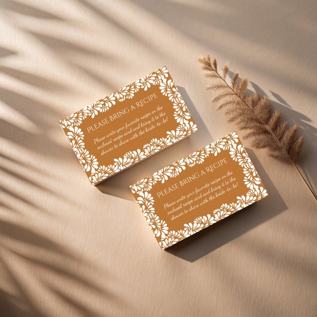 Rezeptur des mexikanischen Brautparty talavera ter Begleitkarte (Mexican fiesta talavera terracotta bridal shower recipe enclosure card)