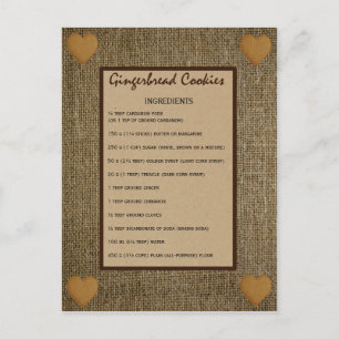 Rezeptur für Lebkuchengebäck - Pepparkaka Postkarte