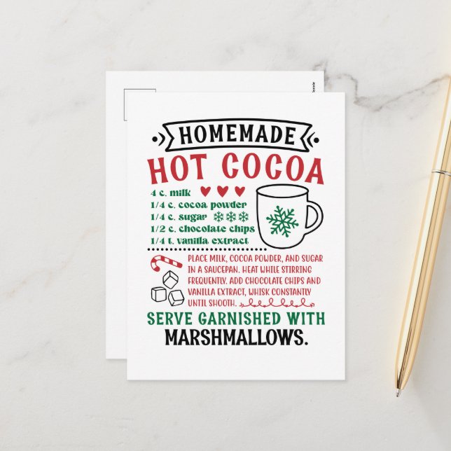 Rezeptur für Nordpol Feiertagspostkarte (Vorderseite/Rückseite Beispiel)