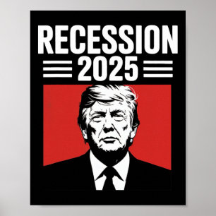 Rezession 2025 Danke Trump Ironisch Politisch Lust Poster
