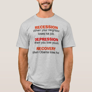 Rezession, Krise, Erholung - humorvoller T - Shirt
