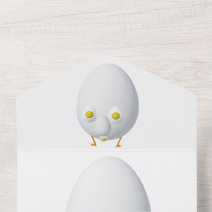 RG & RA Skurriler Ei-Charakter Süßes Design All In One Einladung