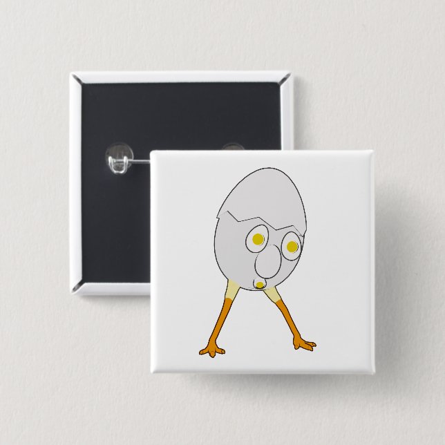 RG & RA Skurriler Ei Charakter Süßes Design Button (Vorne & Hinten)