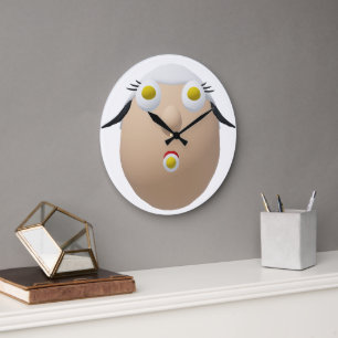 RG & RA Skurriler Ei-Charakter Süßes Design Große Wanduhr