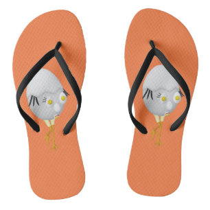 RG & RA Skurriles Ei-Charakter Süßes Design Flip Flops