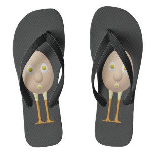 RG & RA Skurriles Ei-Charakter Süßes Design Flip Flops