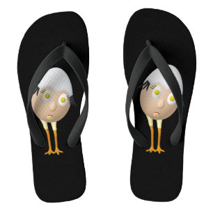 RG & RA Skurriles Ei-Charakter Süßes Design Flip Flops