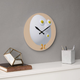 RG & RA Skurriles Ei-Charakter Süßes Design Große Wanduhr