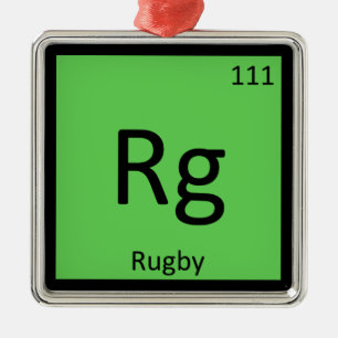 Rg - Rugby Sports Chemistry Periodisches Tabellens Silbernes Ornament
