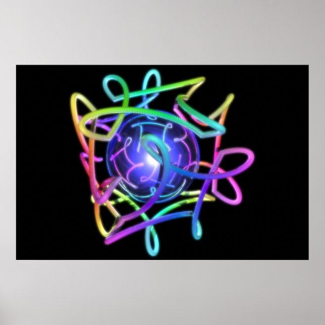 RGBCube - Schwarz Poster (Vorne)