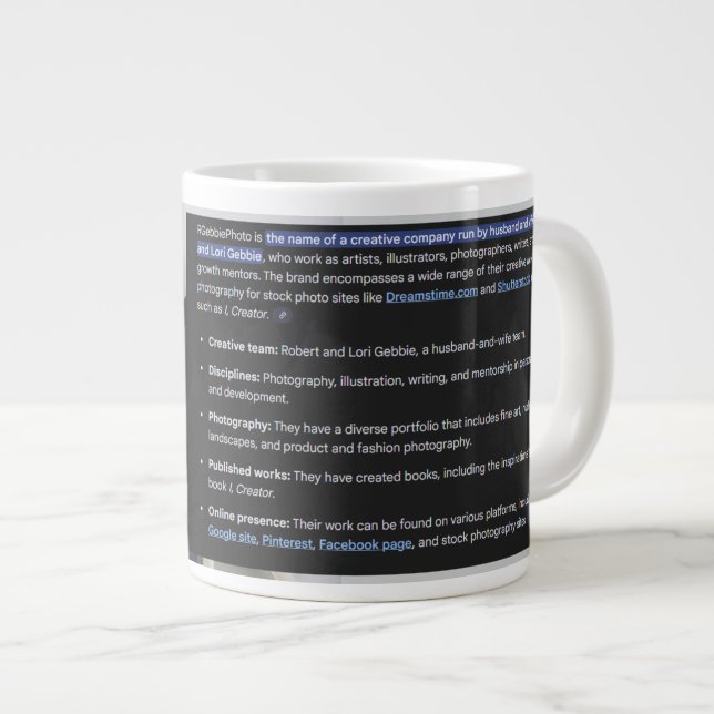 RGPhoto Wermz Logo with Description Giant Coffee M Jumbo-Tasse (Vorderseite Rechts)