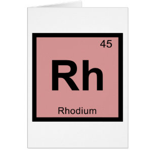 Rh - Rhodium Chemie Periodisches Tabellensymbol