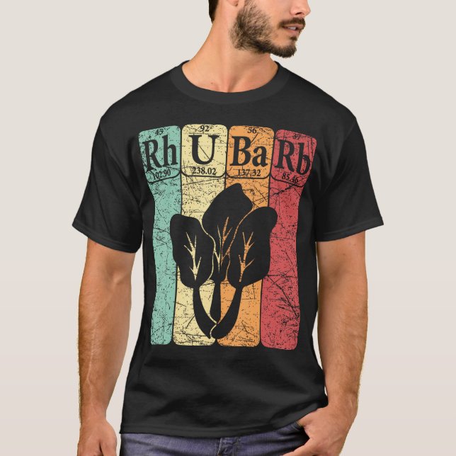 Rhabarber Periodensystems Elemente Gemüse Retro Rh T-Shirt (Vorderseite)