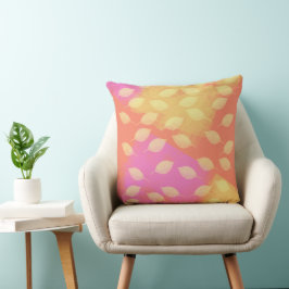 Rhapsodie in Gelb, Terracotta und Violet Abstrakt Kissen