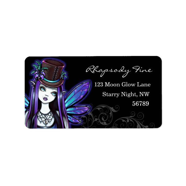 "Rhapsody" gotische Absinthe Fairy Art Labels Adressaufkleber (Vorne)