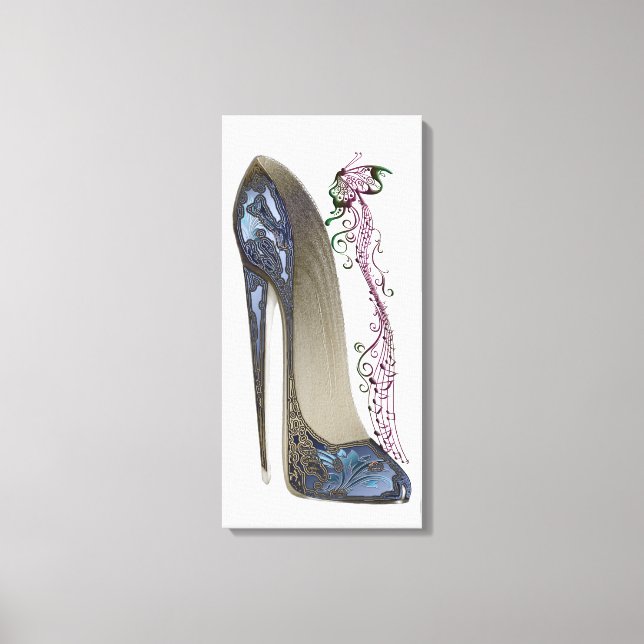 Rhapsody in Blue Stiletto Showkunst Canvas Print Leinwanddruck (Vorderseite)