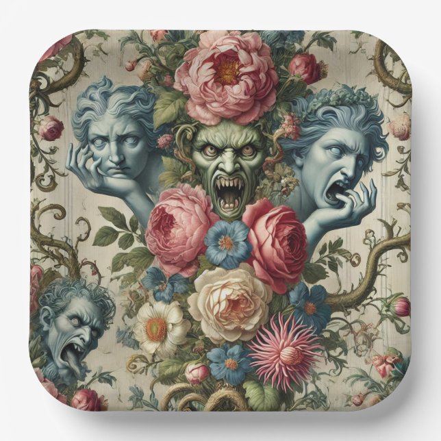 Rhapsody Road - Gothic Floral Pillow Pappteller (Vorderseite)
