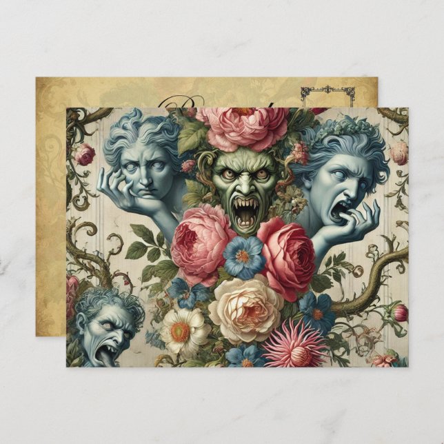 Rhapsody Road - Gothic Viktorianisch Feiertagspostkarte (Vorne/Hinten)