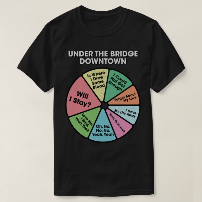 RHCP Under The Bridge - 90&x27;s Music Retro Lyric T-Shirt (Design vorne)