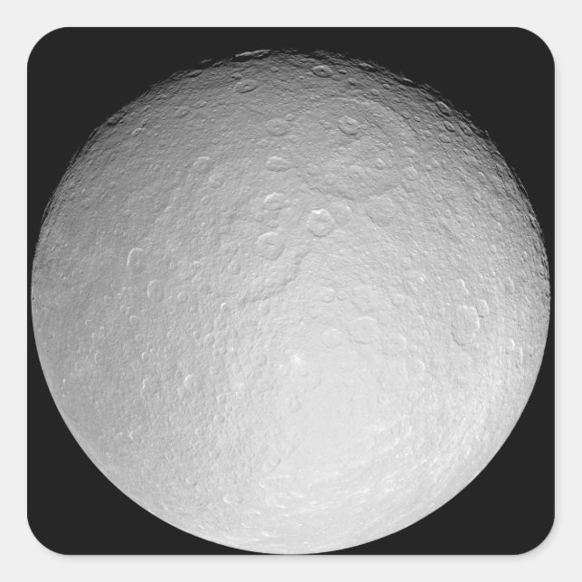 Rhea des Saturn-Eismondes Quadratischer Aufkleber (Vorderseite)