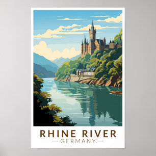 Rhein-Deutschland Abschnitt Reisen Vintag Poster
