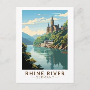 Rhein-Deutschland Abschnitt Reisen Vintag Postkarte
