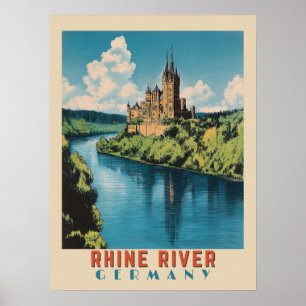 Rhein-Deutschland Vintage Travel Poster