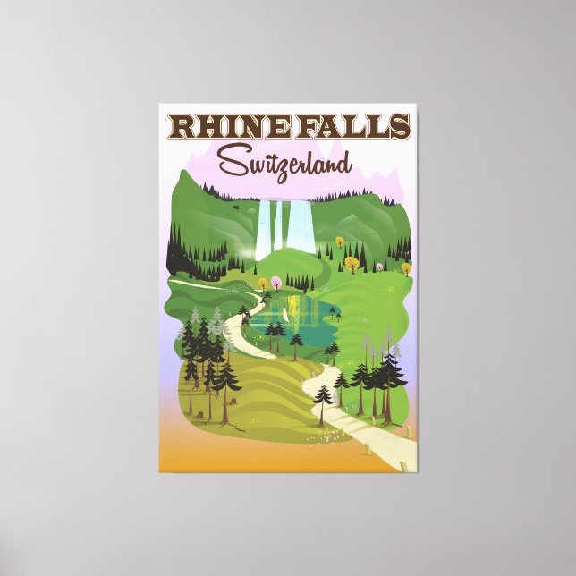 Rhein fällt Schweiz Reiseplakat Leinwanddruck (Vorderseite)