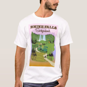 Rhein fällt Schweiz Reiseplakat T-Shirt