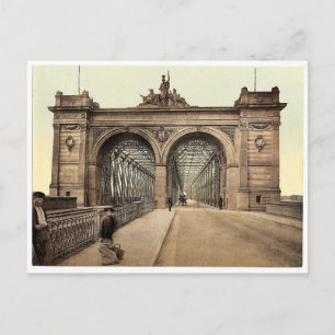 Rheinbrücke, Mannheim, Baden, Deutschland, selten Postkarte