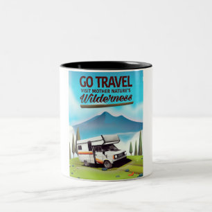 Rheinfall Schweiz Reiseplakat Zweifarbige Tasse