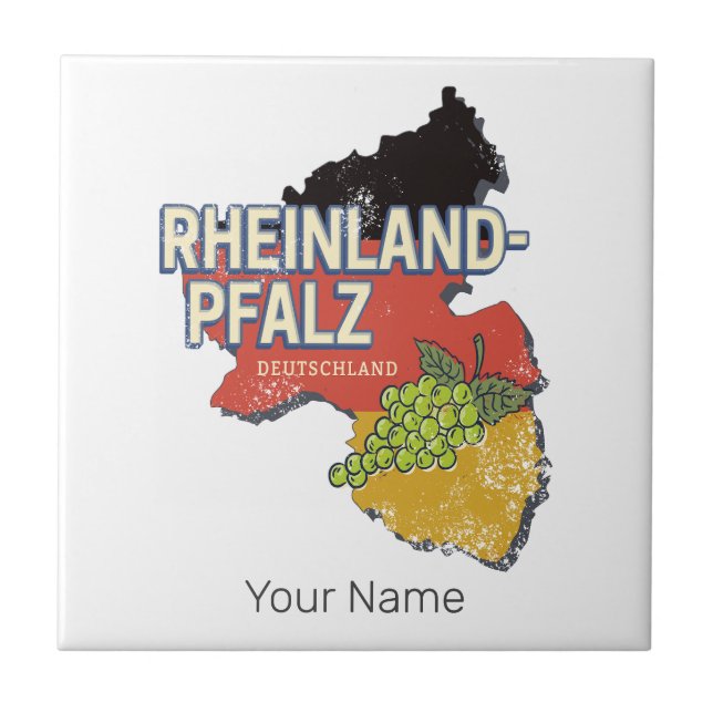 Rheinland-Pfalz Deutschland Bundesstaatlicher Staa Fliese (Vorderseite)