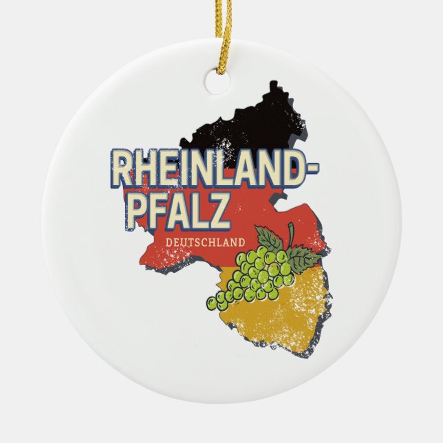 Rheinland-Pfalz Deutschland Bundesstaatlicher Staa Keramik Ornament (Vorne)