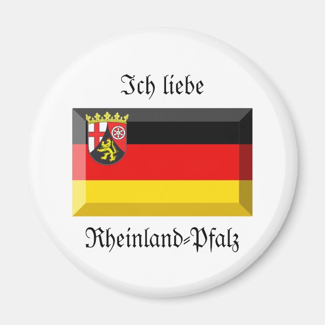 Rheinland-Pfalz Flag Gem Magnet (Vorne)