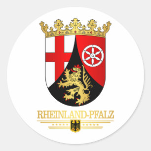 Rheinland-Pfalz (Rheinland-Pfalz) COA Runder Aufkleber