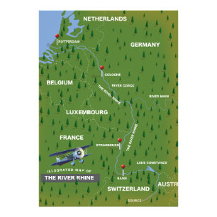 Rheinrückwärts-Reiseplan. Foto