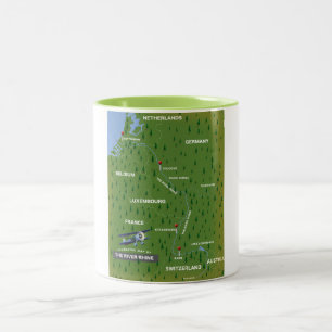 Rheinrückwärts-Reiseplan. Zwei-Tone-Tasse Zweifarbige Tasse