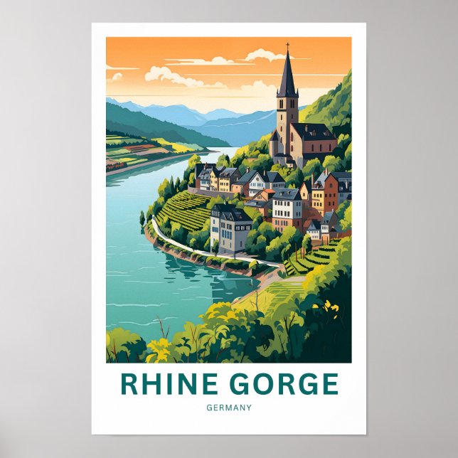 Rheinschlucht Deutschland Reisen Print Poster (Vorne)