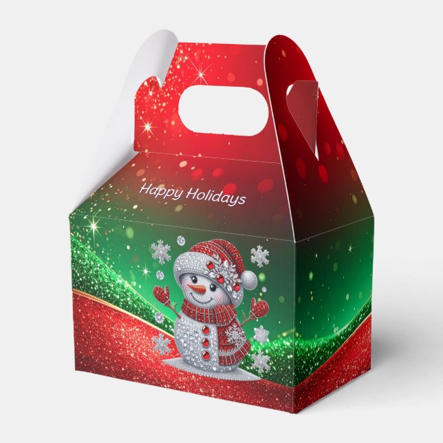 Rheinstein-Schneemann-Feierbox Geschenkschachtel (Vorderseite)