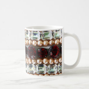 Rheinsteine und Perlen - Vintage-Schmuck Kaffeetasse